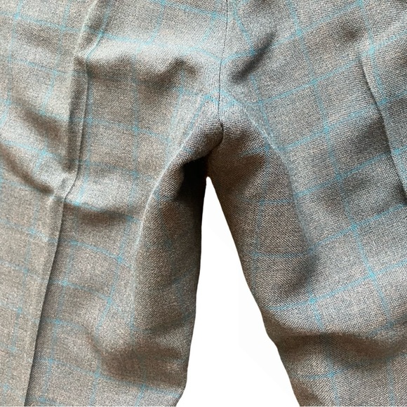 Vintage 80s Pleated Trousers Plaid High Waist Wash N Wear - Picture 10 of 16